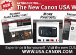 Tent Card for the launch of the new Canon website